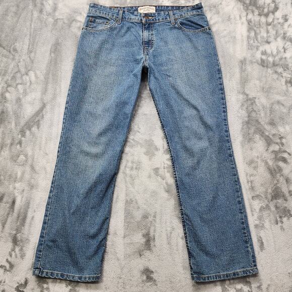 Signature Levi Strauss Jeans Womens 12 SHORT Blue Mid Rise Straight Leg Stretch - Picture 1 of 13